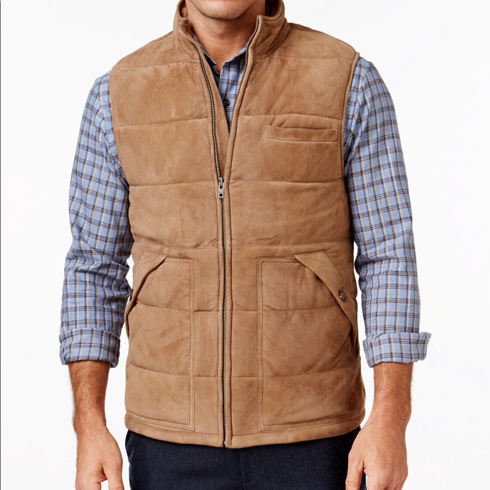 Men’s Tasso Elba Leather Vest